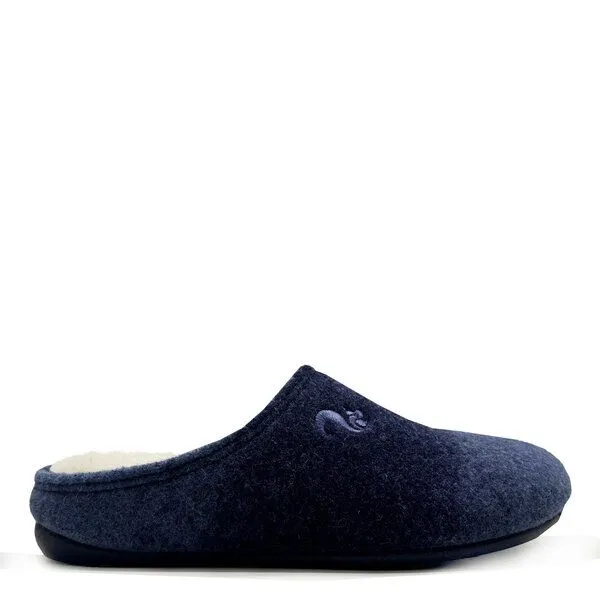 thies Hausschuh "thies ® Eco Shade Slipper" aus weichem, recyceltem Wollfilz, Shady navy (blau), – Produktbild 1 von 4
