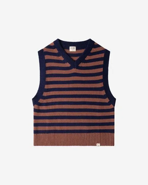 MATONA Matona Pullunder | V-Neck Tank | aus Wolle und Baumwolle | GOTS-zertifiziert, Navy striped, – Produktbild 4 von 4