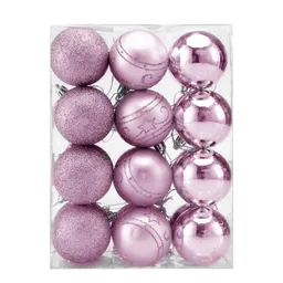 Casaria® Weihnachtskugeln Pink/Rosa 24 tlg in matt glänzend & glitzernd – Produktbild 1 von 1