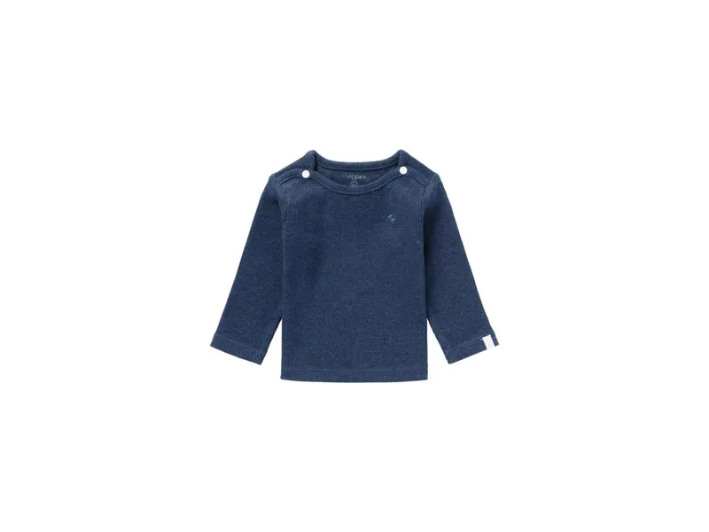 Noppies Langarmshirt Natal navy melange rip Gr. 56, Blau, – Produktbild 1 von 2