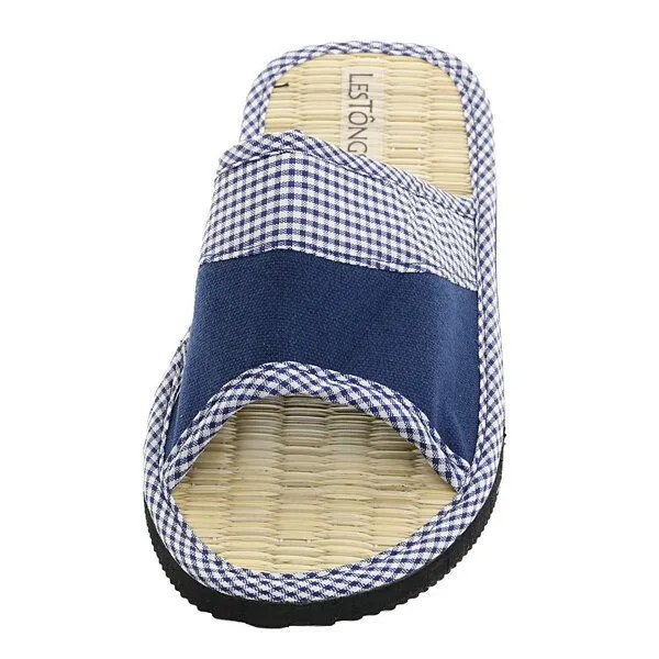 Les Tôngs Les Tôngs JUNCUS-W Vichy Karo Zimtlatschen Flip-Flops mit Zimtsohle, Blau/weiß, – Produktbild 4 von 4