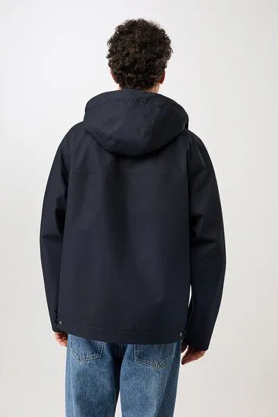 LangerChen LangerChen Kapuzenjacke mit verdeckter Knopfleiste, Navy (blau), – Produktbild 2 von 4