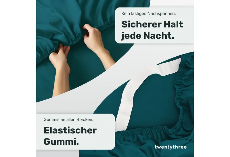 twenty:three® Bettwäsche Lyocell Bettwäsche, Lyocell, 1 teilig, Extra weich, ganzjährig geeignet, 100 % TENCEL™ Lyocell, OEKO-TEX®, Juice petrol, – Produktbild 4 von 5