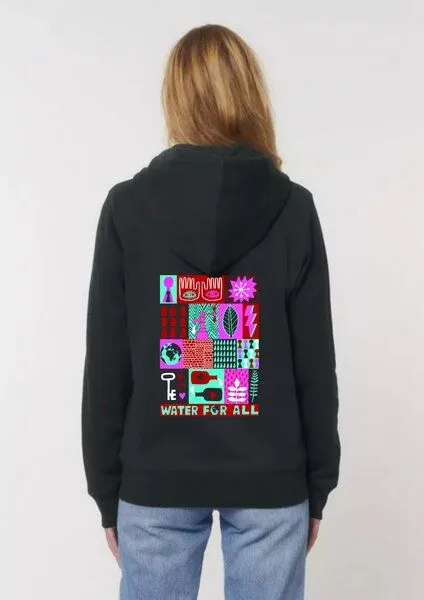 VIVA CON AGUA VIVA CON AGUA Zip-Hoodie by David Shillinglaw, Schwarz, – Produktbild 2 von 3