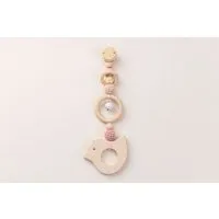 NoniKids Berlin NoniKids Berlin Rasselclip Holz *Glocke Vogel* 3 Farben I Bio Baumwollgarn, Rose, – Produktbild 1 von 1
