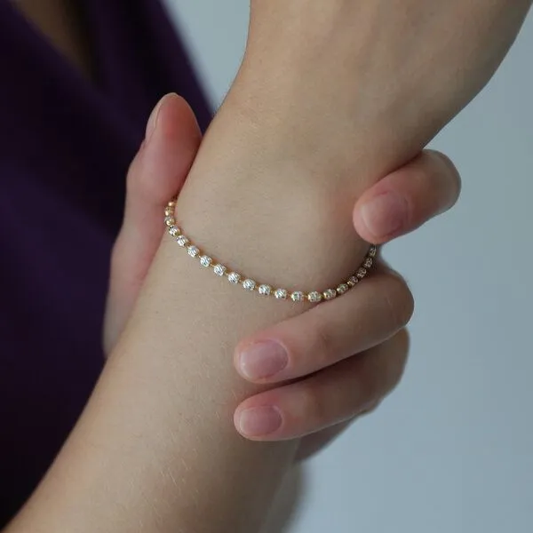 BELLYBIRD Jewellery BELLYBIRD Jewellery Armband - Glitzerkette, 925 Sterlingsilber, vergoldet, Silber, – Produktbild 3 von 4