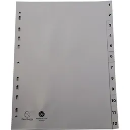 Exacompta Exacompta Register aus Recyclingkunststoff 12-teilig, DIN A4 – Produktbild 1 von 1