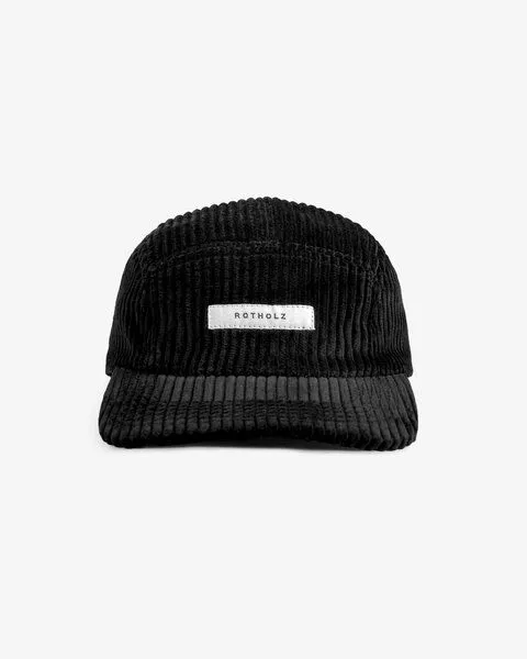 Rotholz Rotholz Cord 5-Panel Cap aus Bio-Baumwolle, Schwarz (true black), – Produktbild 1 von 4