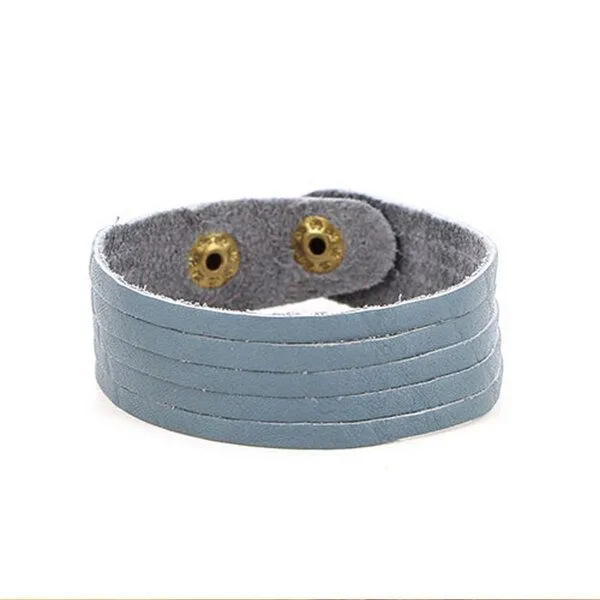 Mitienda Shop Mitienda Shop Armband aus Recycling-Leder Tira aus Indien, Blau, – Produktbild 1 von 3