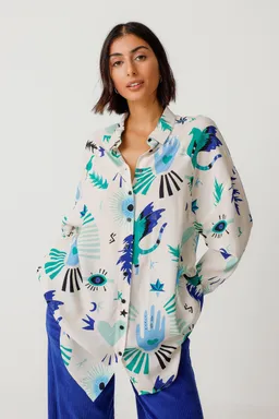 SKFK SKFK Damen vegan Bluse Amagoia Mehrfarbig – Produktbild 1 von 1