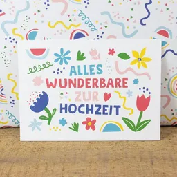 Bow & Hummingbird Bow & Hummingbird Postkarte Alles Wunderbare zur Hochzeit – Produktbild 1 von 1