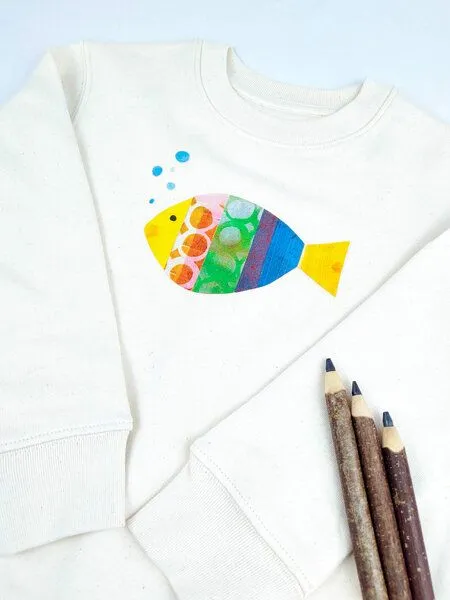 MelaDi Meladi Kinder Sweater aus Biobaumwolle - Fisch auf Natural Raw, Natural white, – Produktbild 4 von 6