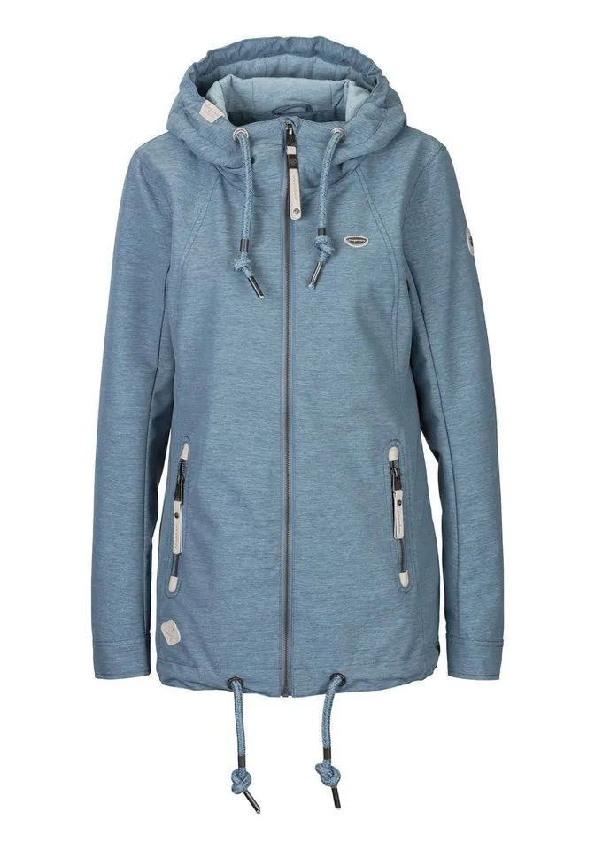 ragwear ragwear Funktionsjacke ZUZKA stylische Übergangs-Outdoor-Jacke Water repellent coating, Blau, – Produktbild 1 von 5