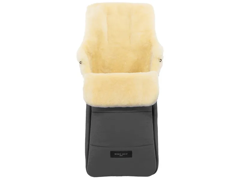 Christ Christ Fußsack Kinderwagen Lammfell "Arosa" stein Länge 91 cm, Breite 47 cm (6-36 Monate) – Produktbild 1 von 2