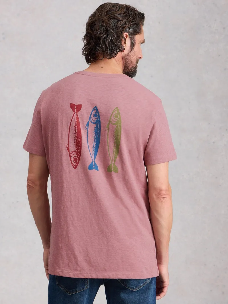 White Stuff T-Shirt Abersoch mit Fischmotiv - L/R, Rosa print, – Produktbild 4 von 4