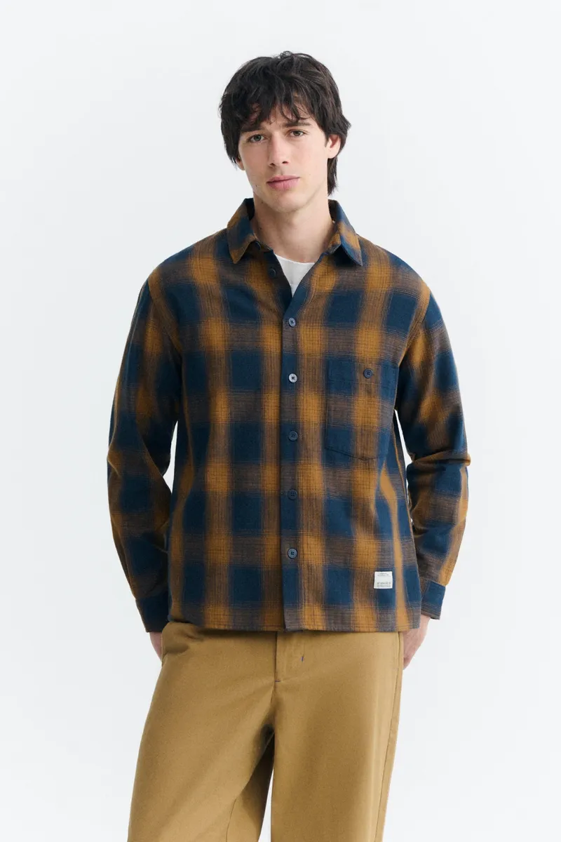 thinking mu Thinking MU Herren vegan Overshirt Theo Navy Kariert, Blau, – Produktbild 2 von 2