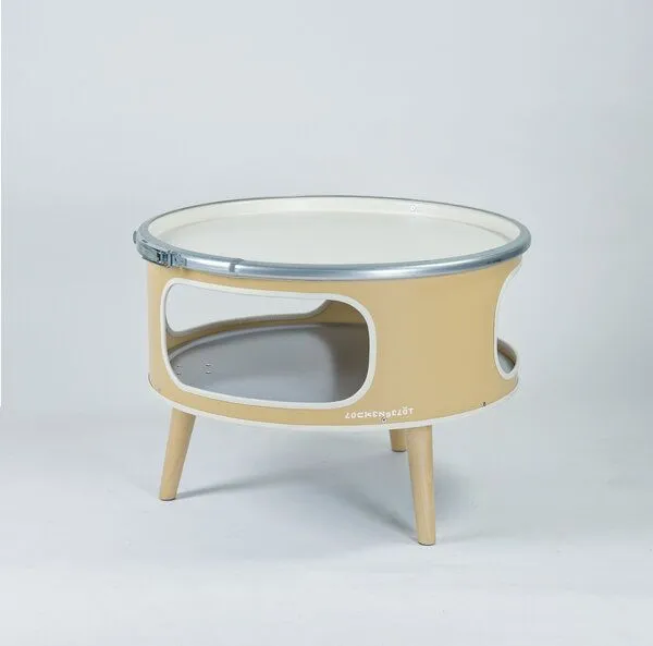 Lockengelöt Lockengelöt Betty Couchtisch aus einem Hamburger Ölfass, Beige, – Produktbild 2 von 5