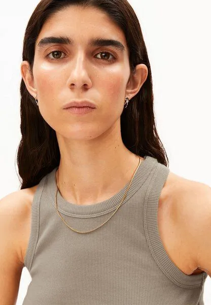 ARMEDANGELS ARMEDANGELS KANITAA Damen Ripp-Top aus Bio-Baumwoll Mix, Light sage, – Produktbild 3 von 4