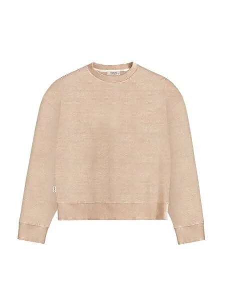 FUXBAU FUXBAU Frauen Samt Oversize Pullover - beige gelb geriffelt, Beige gelb geriffelt, – Produktbild 2 von 4