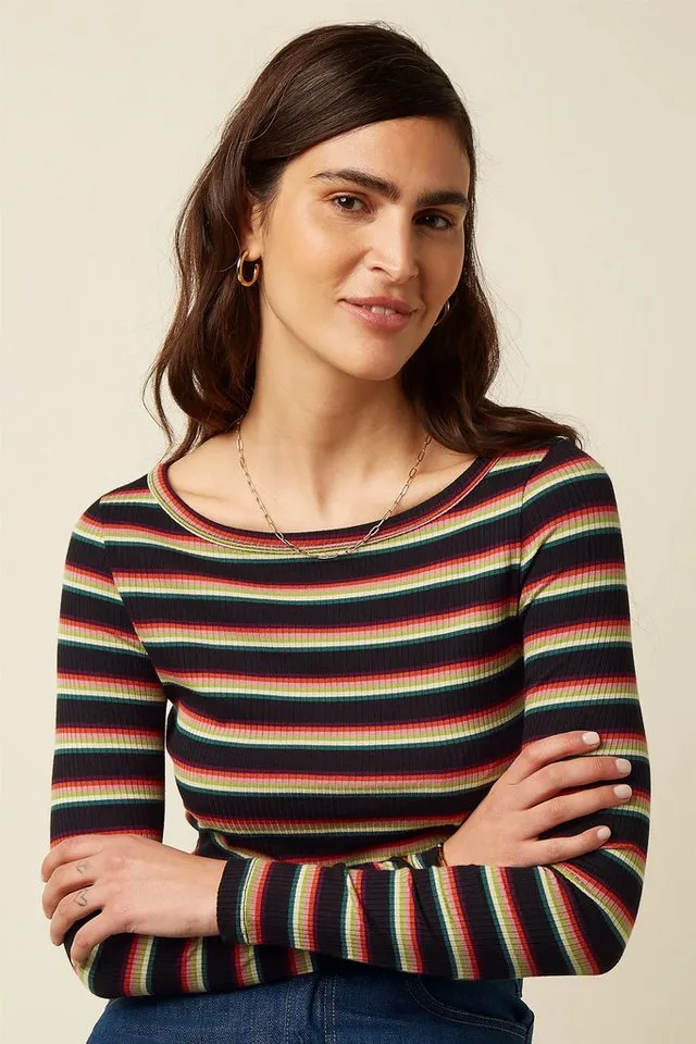 king louie king louie Langarmshirt Lili Top Lottie Stripe - modisches Langarmshirt mit Rundhals für Damen – Produktbild 2 von 4