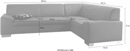 DOMO collection Ecksofa Alisson, zeitlose Optik, flache Armlehnen, Breite 249cm, L-Form, fester Sitzkomfort, wahlweise mit Bettfunktion – Produktbild 1 von 1