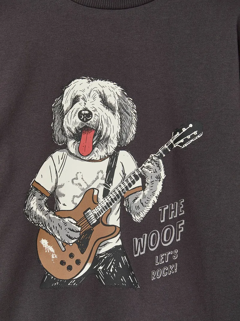 Vertbaudet Shirt mit Frontprint Jungen hund, Anthrazit hund, – Produktbild 3 von 3