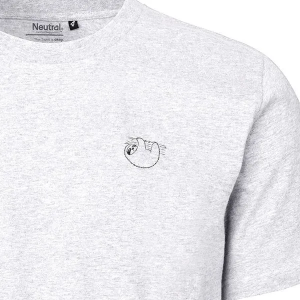 HANDGEDRUCKT HANDGEDRUCKT "Baumelmeister" Unisex T-Shirt aus reiner Baumwolle (kbA), Ash grey, – Produktbild 1 von 4