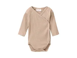 People Wear Organic People Wear Organic Langarm-Wickelbody rip dunkelsand mélange 62/68 – Produktbild 1 von 1