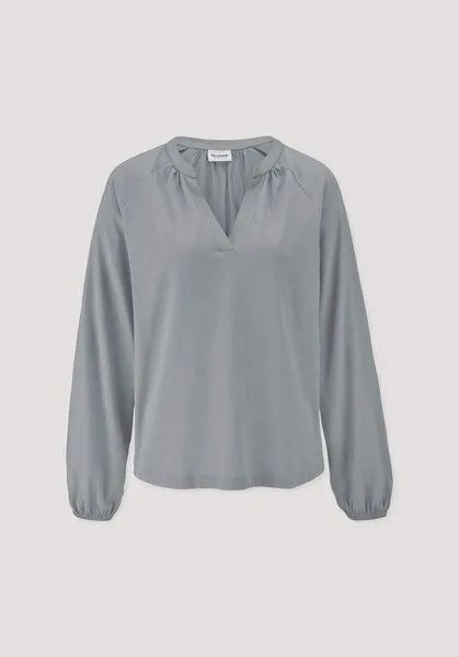 hessnatur hessnatur Jersey-Bluse Relaxed aus reiner Bio-Baumwolle, Nebelblau, – Produktbild 4 von 4