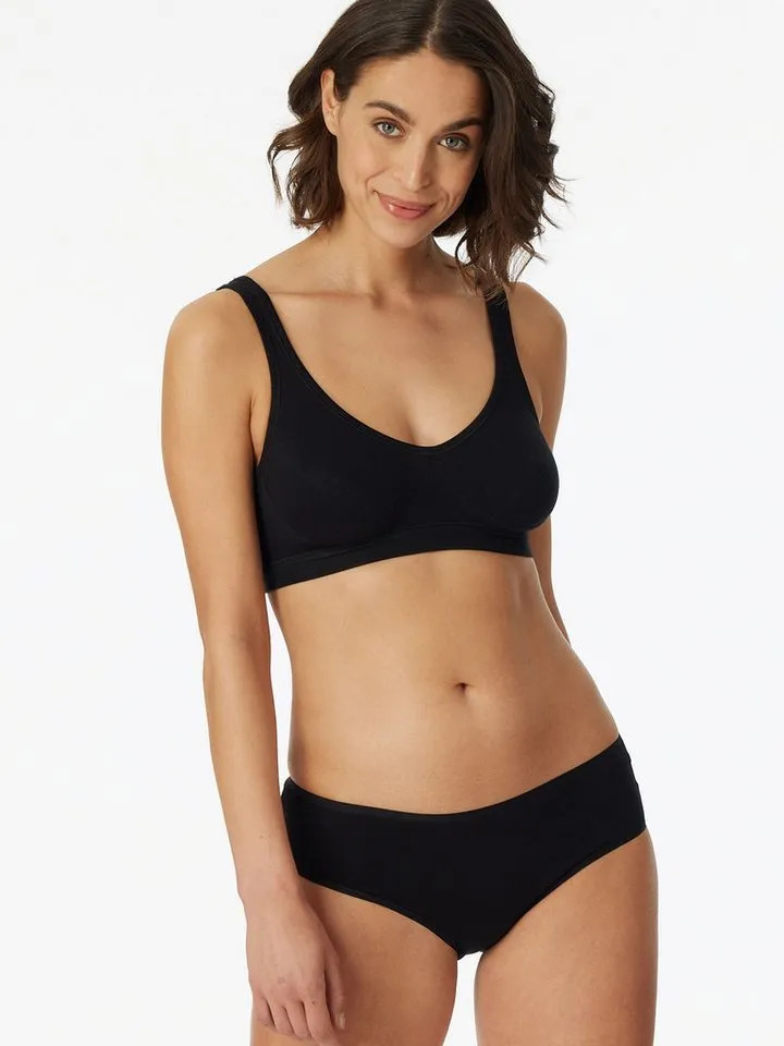 Schiesser Schiesser Bustier 95/5 Organic Cotton Padded (2-tlg) bh bra-lette bustier, Schwarz, – Produktbild 2 von 4