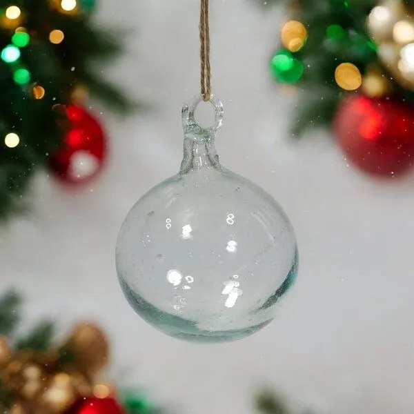 Moogoo Creative Africa Moogoo Creative Africa Mundgeblasene Weihnachtskugel | Clear (Transparent) | handgemacht in Palästina | Fair Trade for Peace – Produktbild 2 von 2