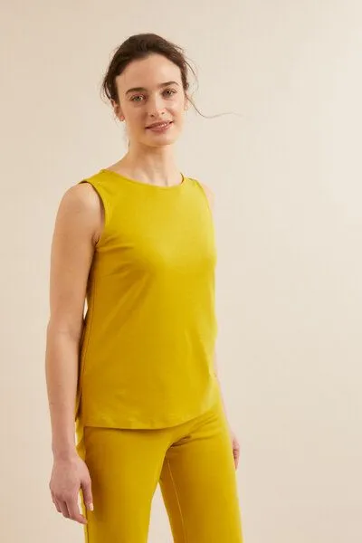 LANIUS LANIUS Top aus Tencel Lyocell mit Bio-Baumwolle, Kiwigold, – Produktbild 1 von 4