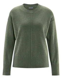 HempAge Hempage Damen vegan Strickpullover Mit Rundhalsausschnitt Moosgrün – Produktbild 1 von 1
