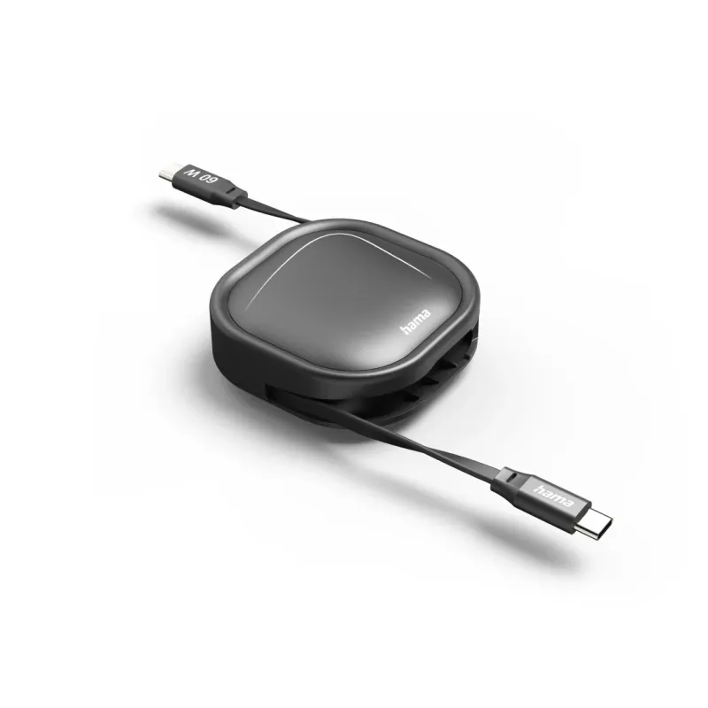 Hama Hama Ausziehbares Ladekabel, USB-C - USB-C, 60 W, 1m – Produktbild 4 von 5