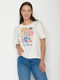 GreenBomb GREENBOMB Les Fleurs Nova - Kastiges T-Shirt aus Bio-Baumwolle / hochwertiger Print / GOTS / Fair & Vegan – Produktbild 1 von 1