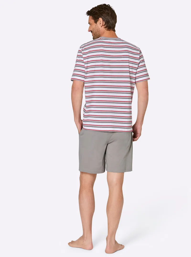 wäschepur men Shorty grau-weiß, Grau-weiß, – Produktbild 1 von 2