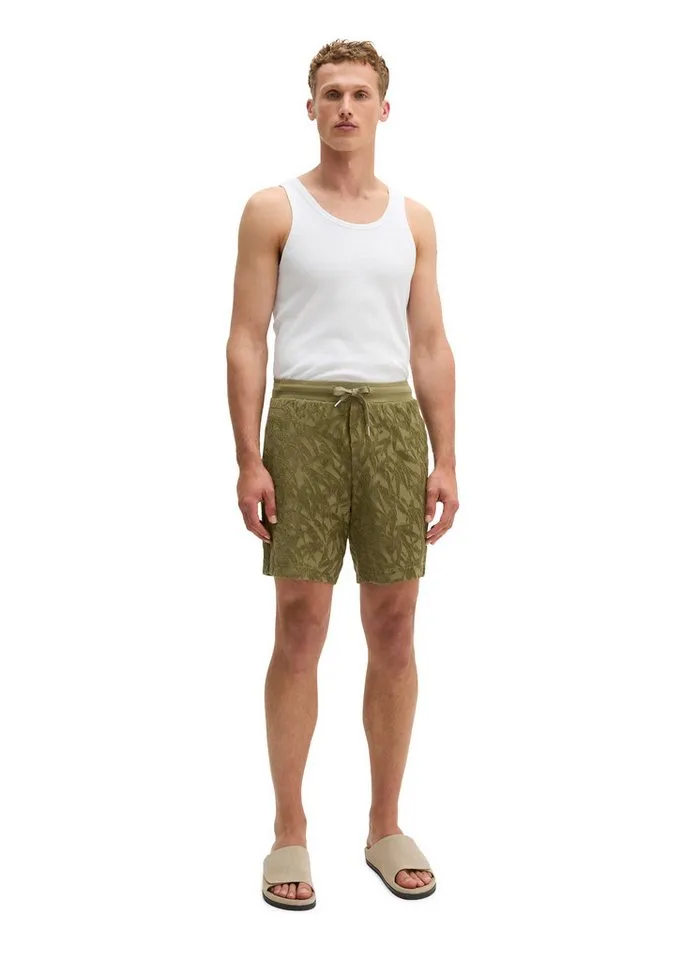 Marc O'Polo Marc O'Polo Shorts mit weichem Frottee-Blattmuster, Grün, – Produktbild 5 von 5