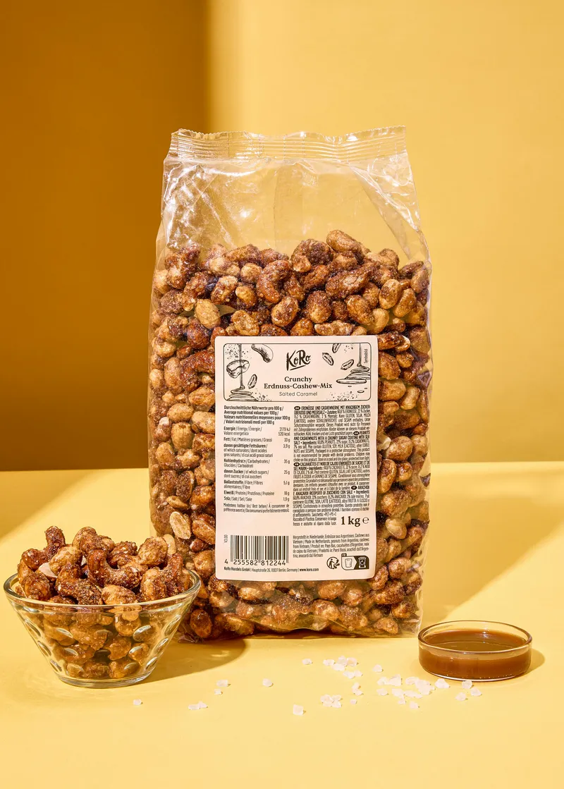 KoRo Crunchy Erdnuss-Cashew-Mix Salted Caramel 1 kg – Produktbild 2 von 5