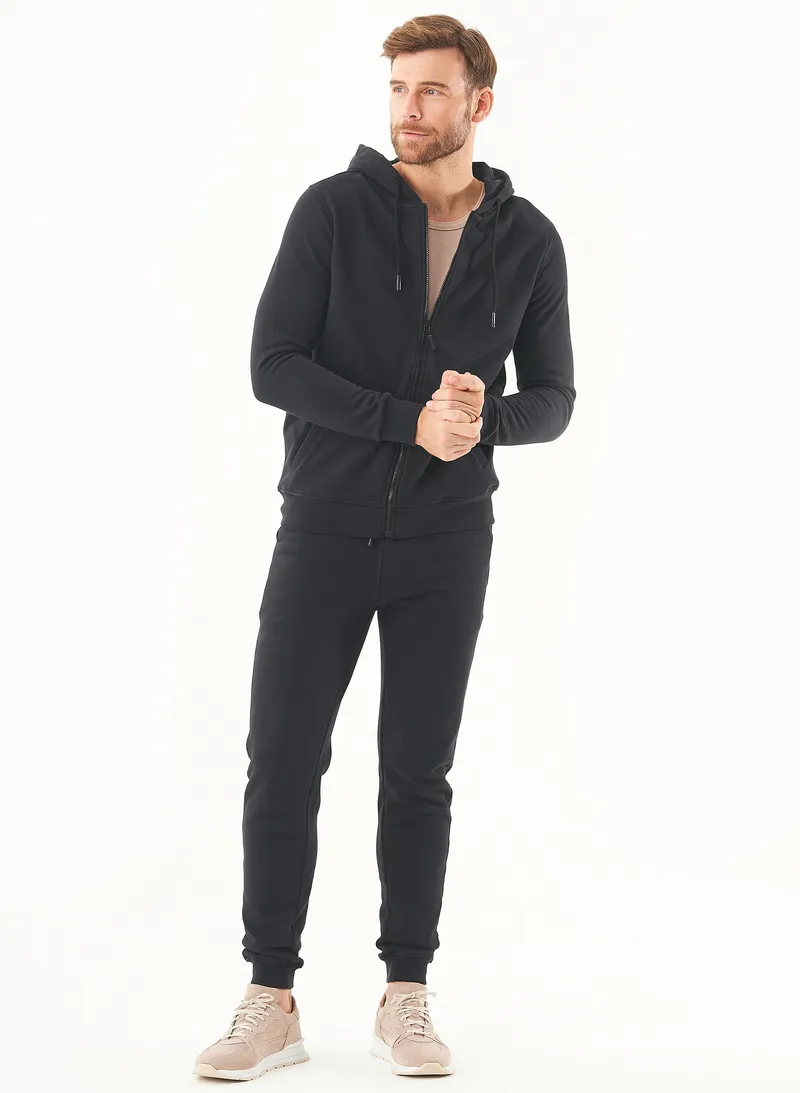 ORGANICATION ORGANICATION Herren vegan Sweatjacke Soft Touch Schwarz, Schwarz, – Produktbild 1 von 2