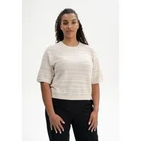 MELA Strukturiertes Strick T-Shirt Style AROHI | von MELA | Fairtrade & GOTS zertifiziert, Cream melange, – Produktbild 1 von 1