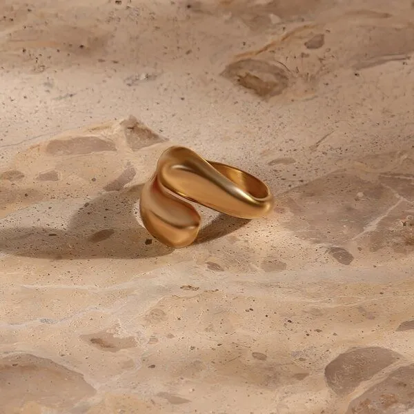 ELEKTROPULLI Größenvariabler Round Ring ca. Ø 18 - 20mm von Elektropulli, Gold, – Produktbild 3 von 4