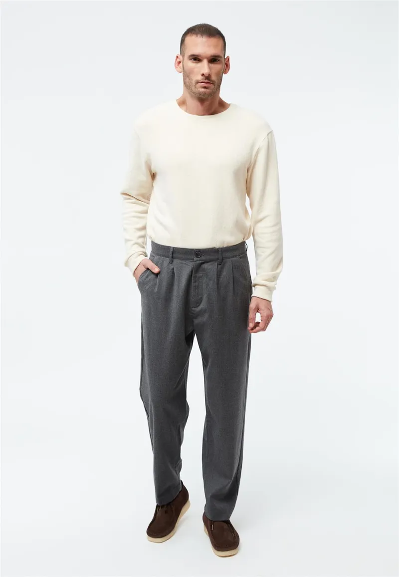Givn Berlin Givn Berlin Hose GBLORENZ aus Wolle mit Bundfalten, Medium grey, – Produktbild 4 von 7