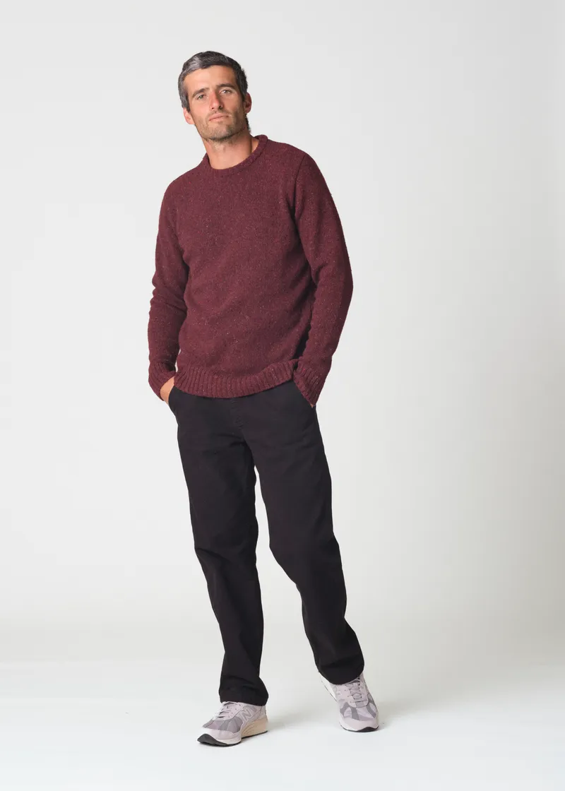 Klitmøller Melierter Woll-Strickpullover Modell: Aage, Burgundy, – Produktbild 1 von 2