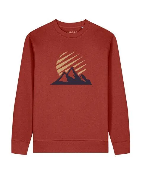 watapparel watapparel Sweatshirt Unisex Mountain and Sun, Earthy red, – Produktbild 1 von 2