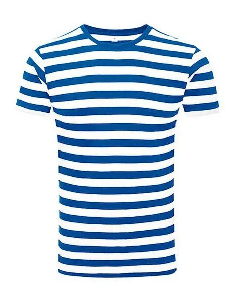 Mantis Mantis Damen / Herren Unisex T-Shirt Shirt Striped gestreift Bio Baumwolle Vegan, Blau/weiss, – Produktbild 2 von 4