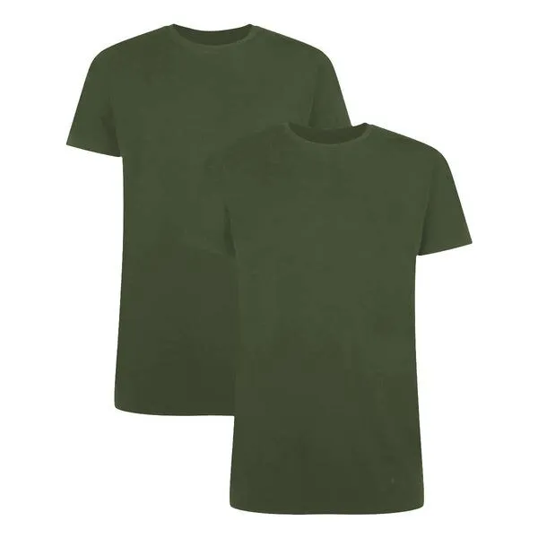 Bamboo Basics Bamboo Basics Rundhals T-Shirt RUBEN aus Bambusviskose / Biobaumwolle (2er Pack), Khaki (grün), – Produktbild 1 von 4