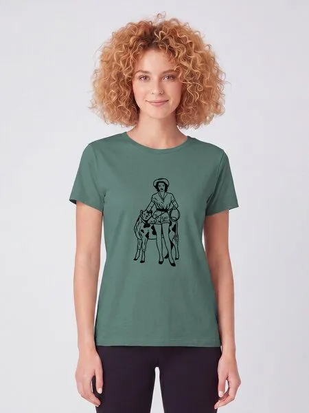 watapparel watapparel T-Shirt Frauen Cowgirl, Green bay, – Produktbild 3 von 3