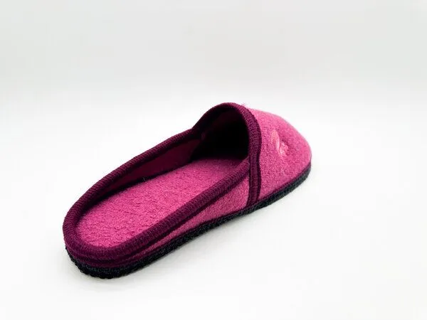 thies "thies ® Mountain Wool Slipper 1" aus reiner, ökologischer Schurwolle, made in Austria, Raspberry (bordeaux), – Produktbild 4 von 4