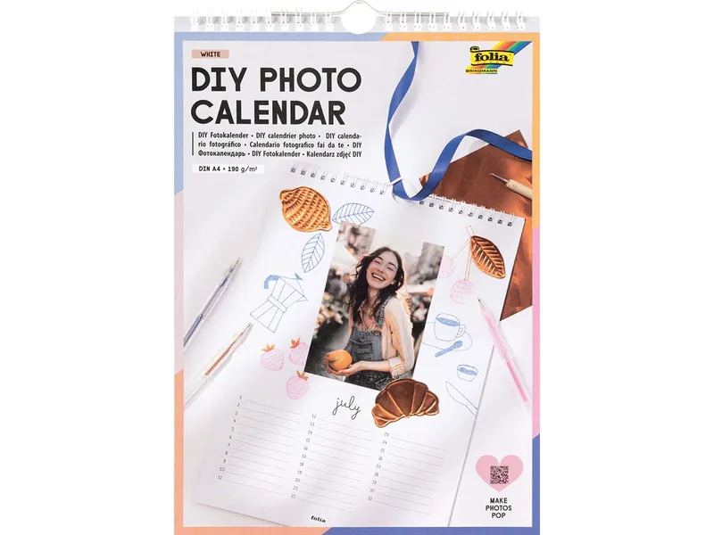 folia Dauerkalender zum Selbstgestalten mit Spiralbindung, DIN A4, 13 Seiten – Produktbild 1 von 1