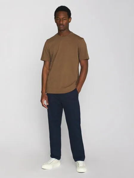 KnowledgeCotton Apparel KnowledgeCotton Apparel Basic T-Shirt O-Neck aus Bio-Baumwolle, Braun (cub), – Produktbild 3 von 4